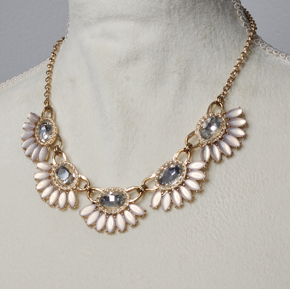 Necklace - Rhinestones and mother of pearl like elegance